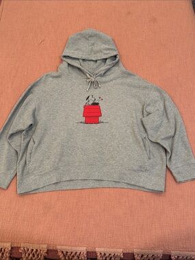 Snoopy XXL Gray Hoodie with front pockets - peanuts by Schulz